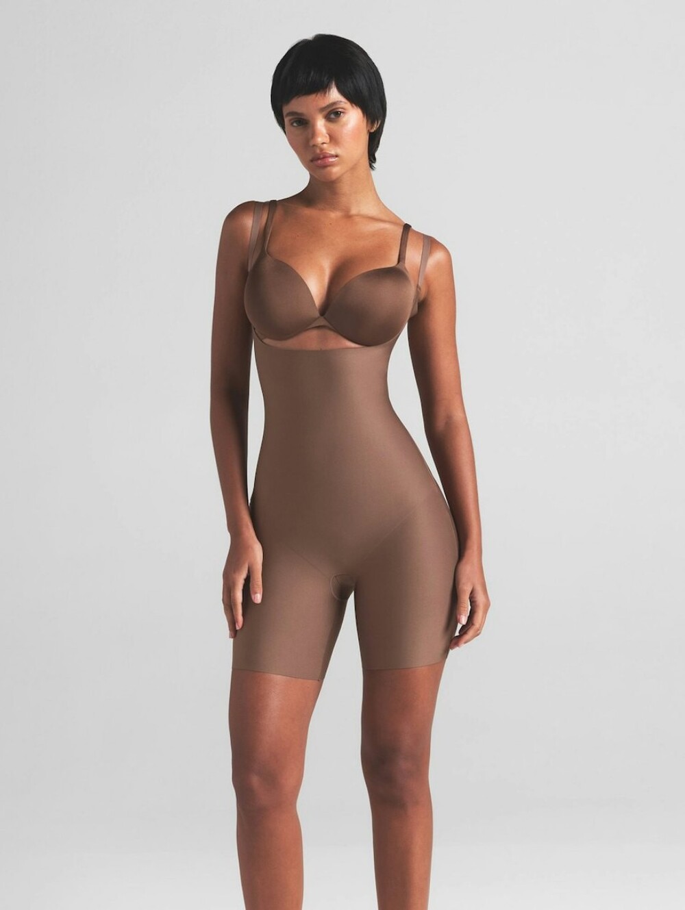 Skims Body Core Sculpt Open Bust Mid Thigh Bodysuit
